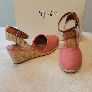 Style & Co. Mailena Wedge Espadrille Sandals, NIB